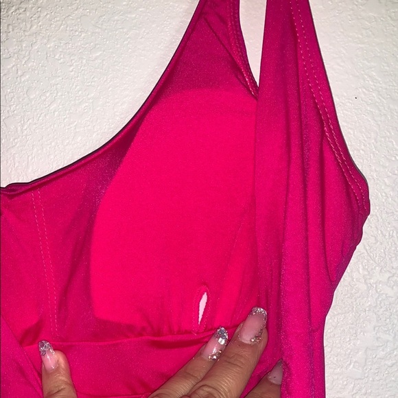 Bebe Fuchsia One-Piece Swimsuit - Picture 6 of 8